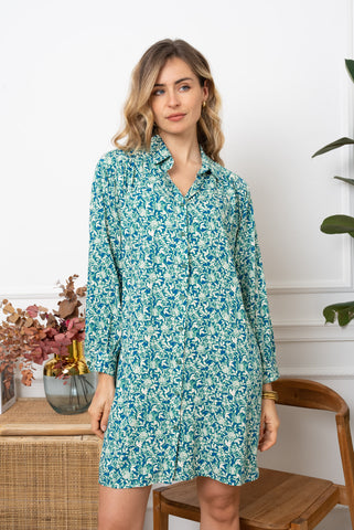 Robe fleurie bleue Robe fleurie bleue