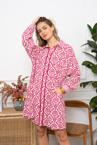 Robe Flora rose fushia Robe Flora rose fushia