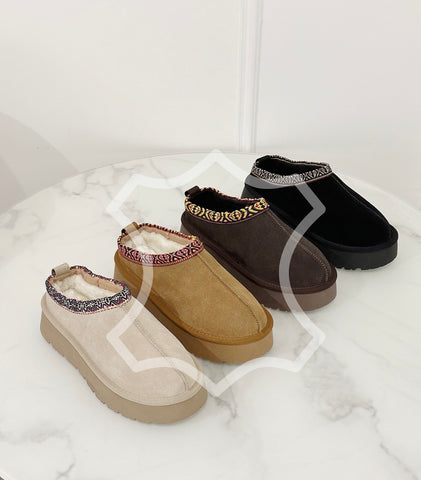 Bottines plate-forme en cuir Bottines plate-forme en cuir