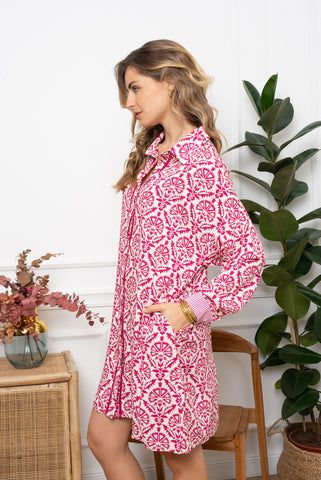 Robe Flora rose fushia Robe Flora rose fushia
