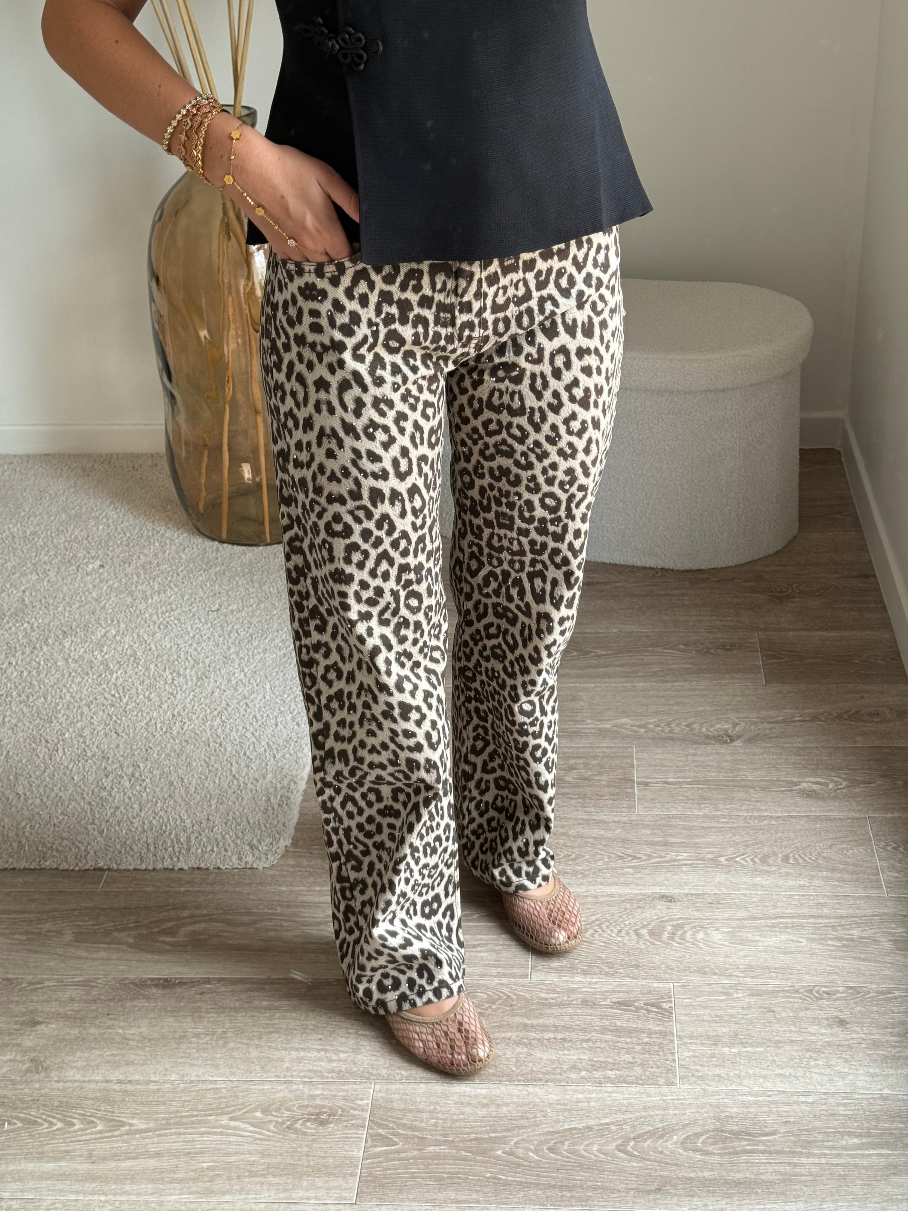 Jean Wide leg léopard