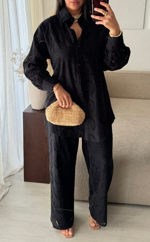 Ensemble broderie anglaise noir
