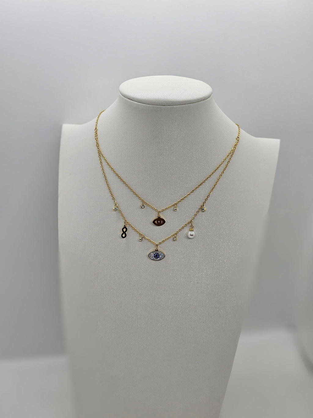 Collier œil à double chaîne