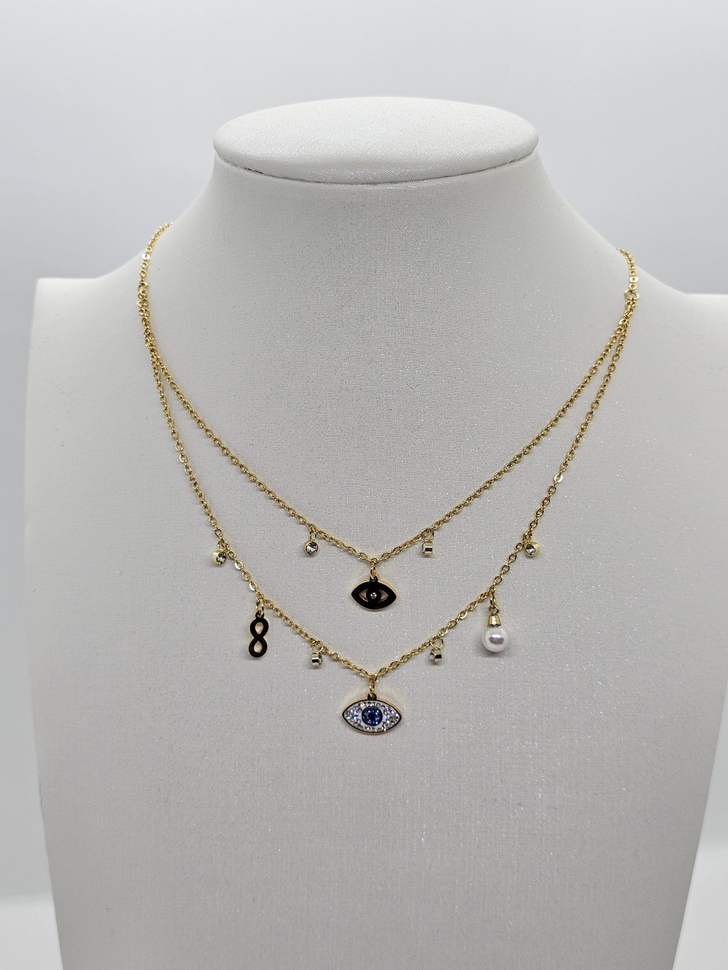 Collier œil à double chaîne
