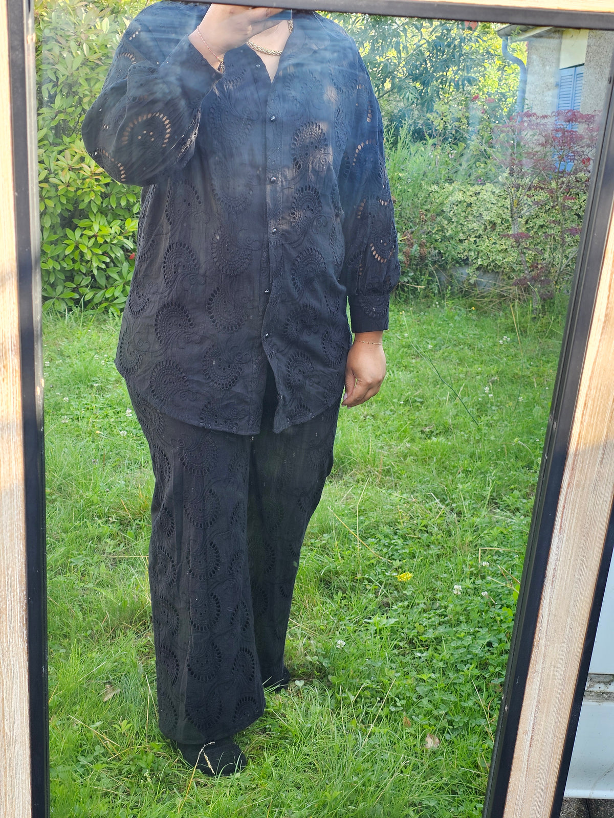 Ensemble broderie anglaise noir