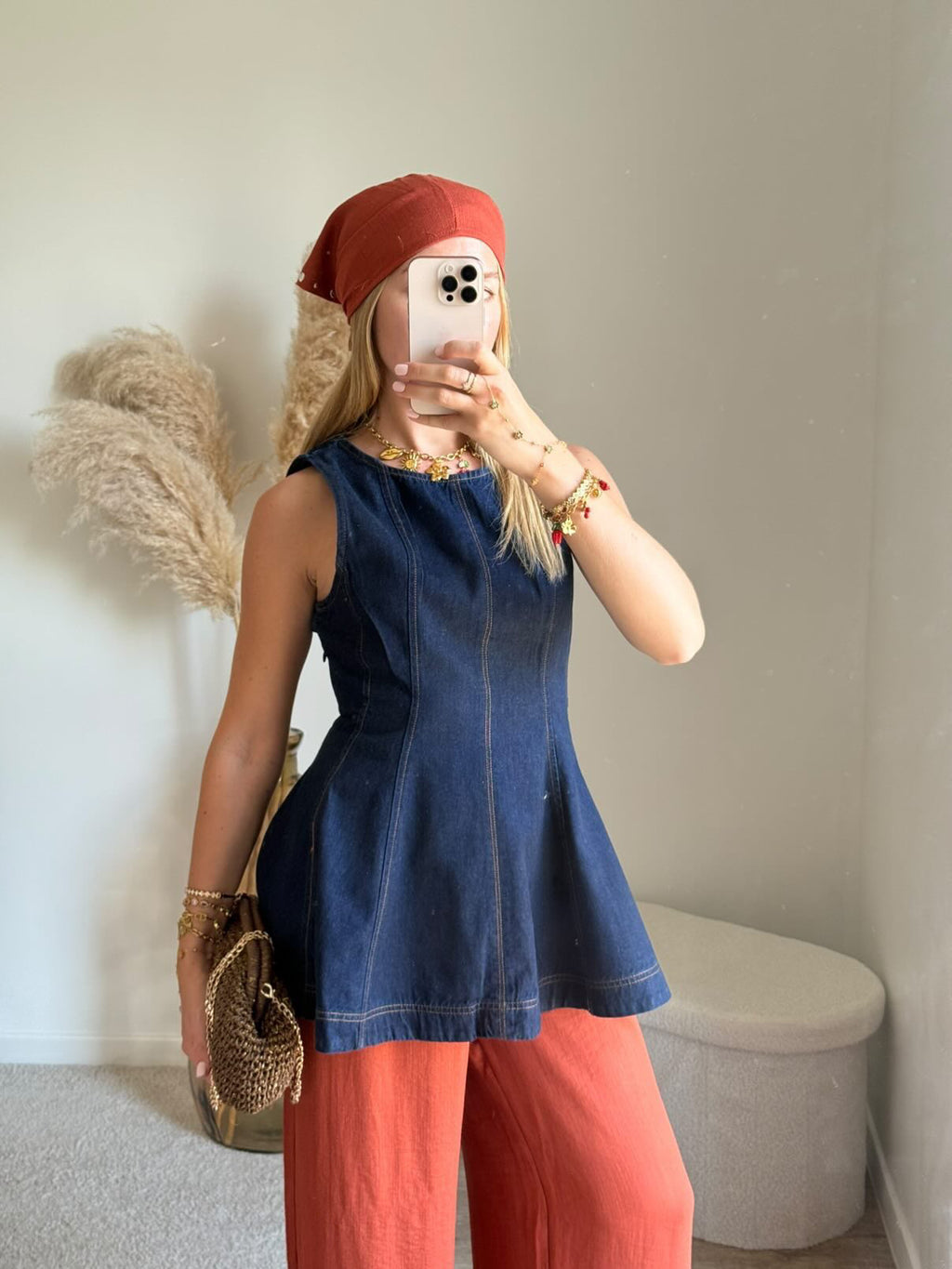 Haut sans manche en jean