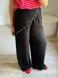 Pantalon avec ceinture - noir