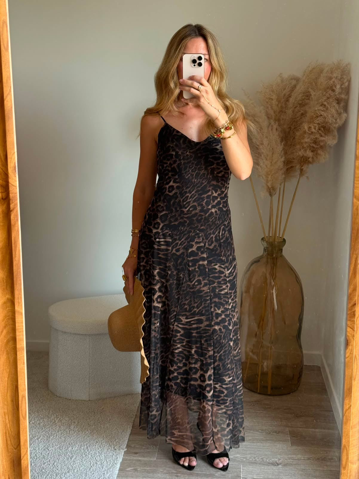Robe bretelle léopard