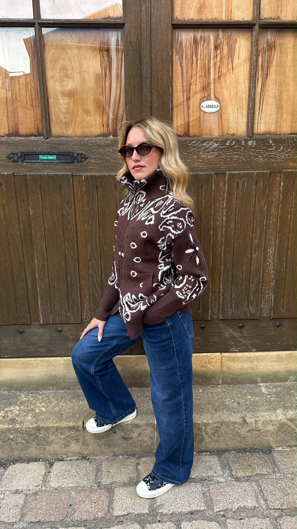Veste en laine bandana
