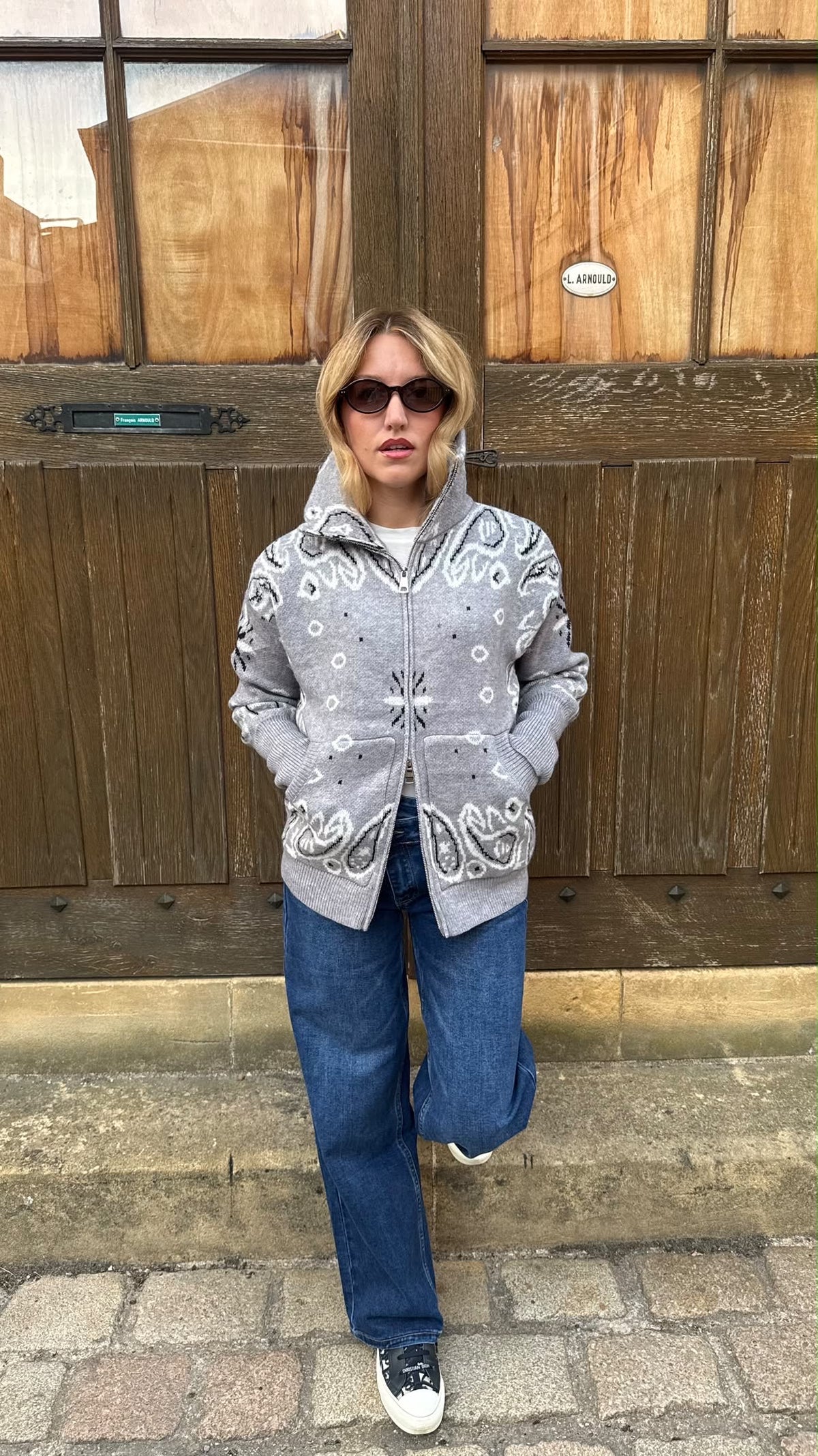 Veste en laine bandana
