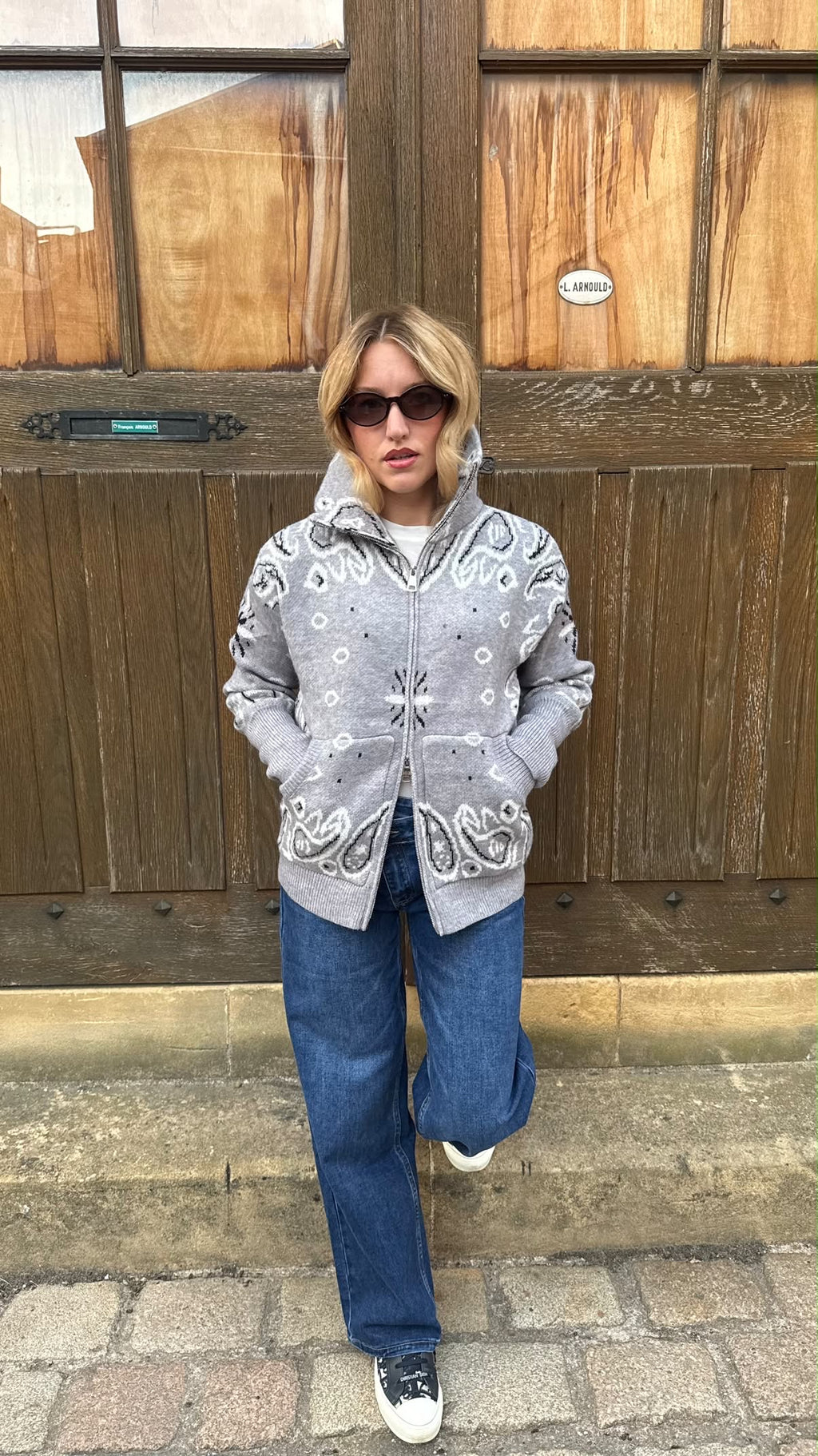 Veste en laine bandana