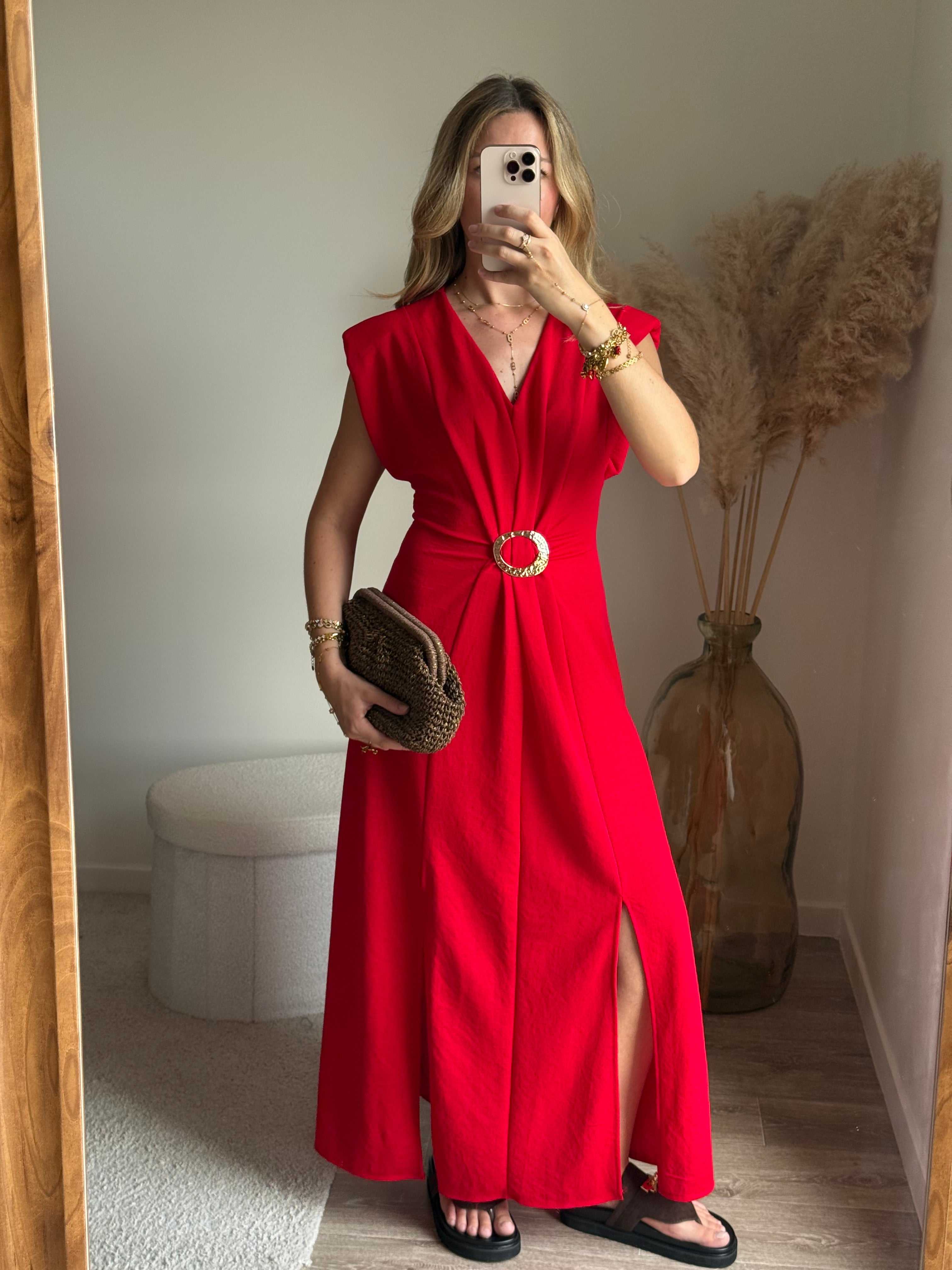 Robe sans manche bijou intégré