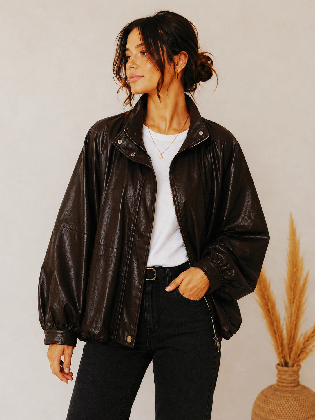 Veste en similicuir Romane