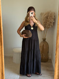 Robe à bretelle avec broche soleil