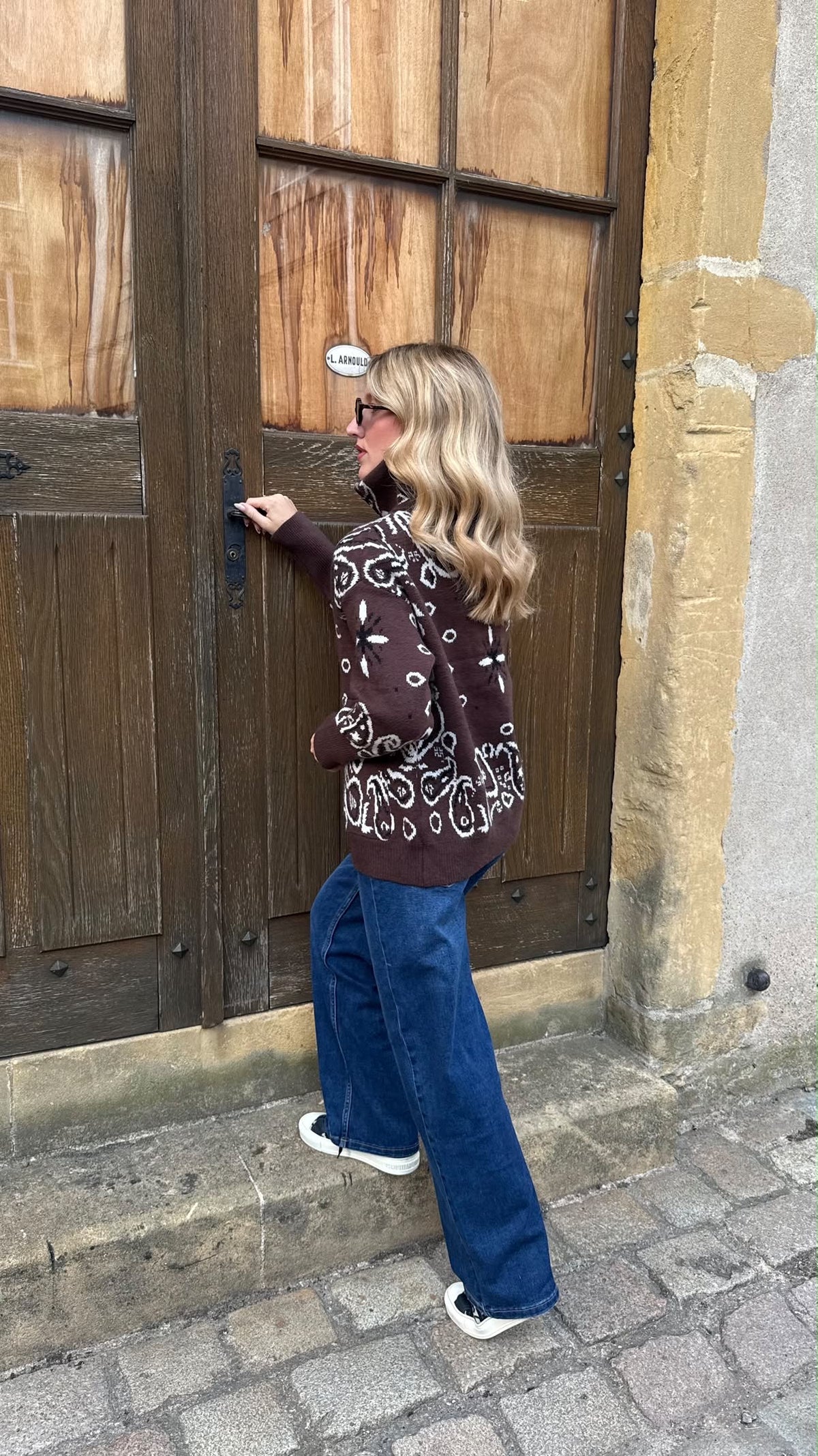 Veste en laine bandana