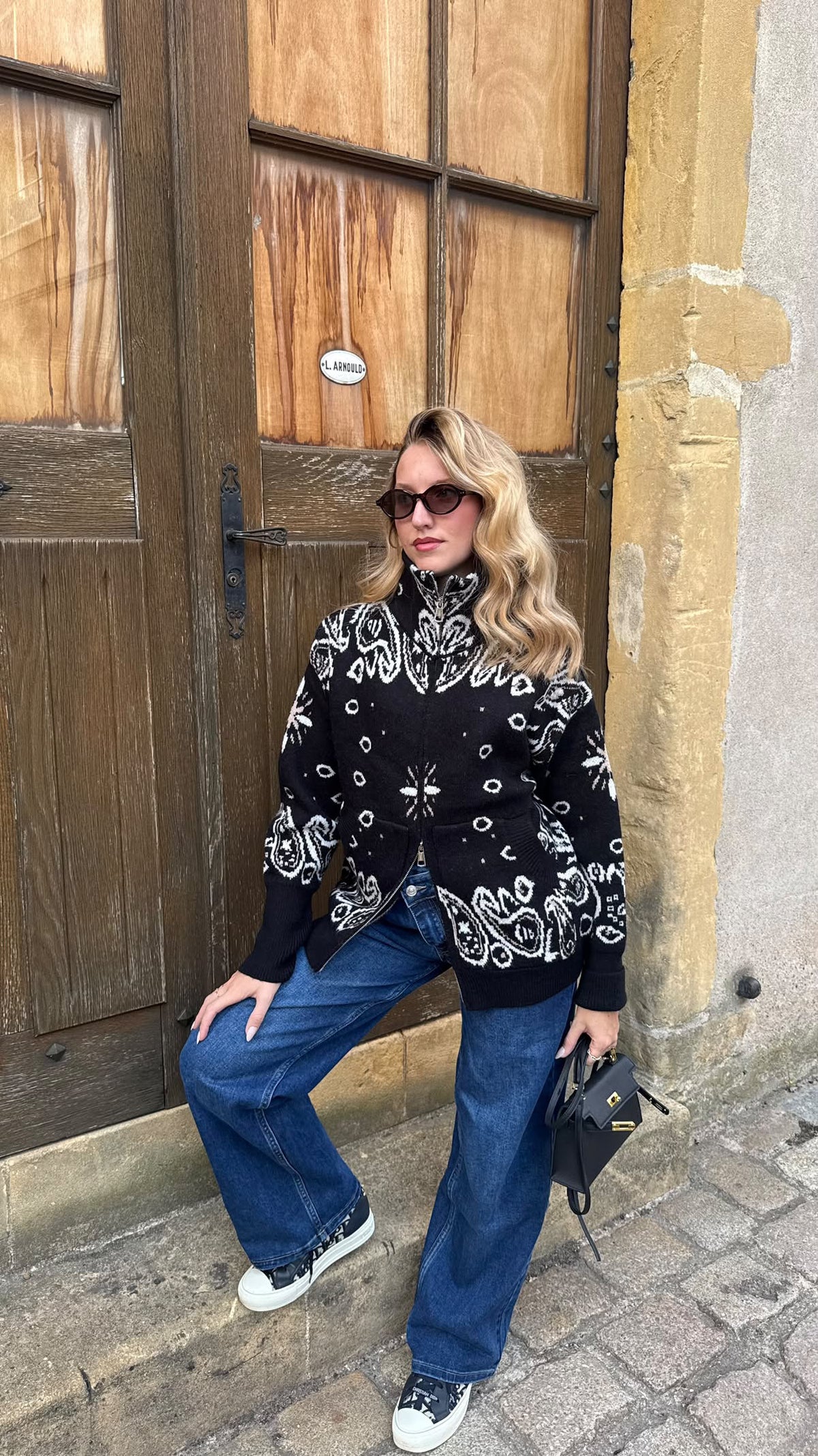 Veste en laine bandana
