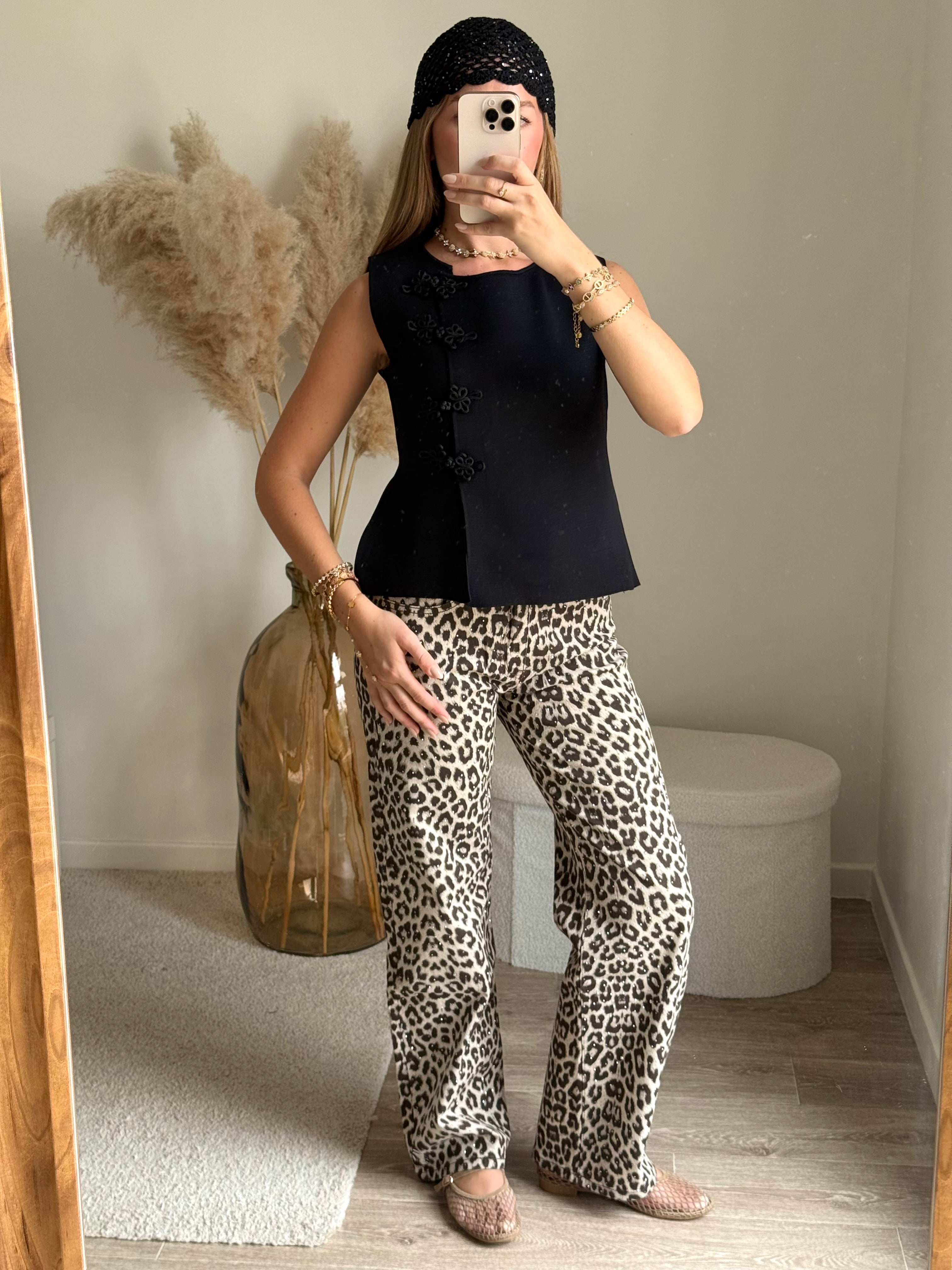 Jean Wide leg léopard