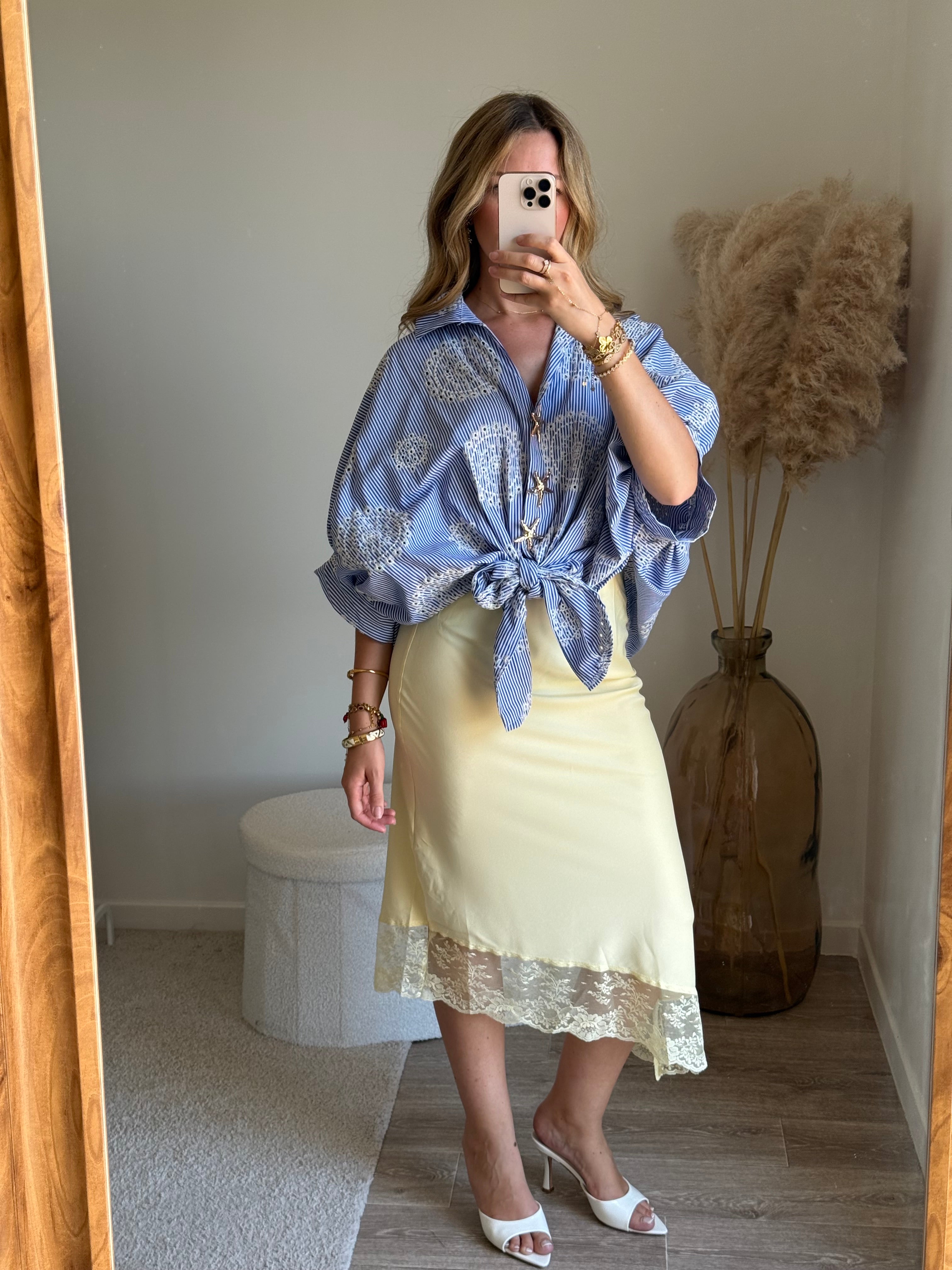 Jupe satinée asymétrique