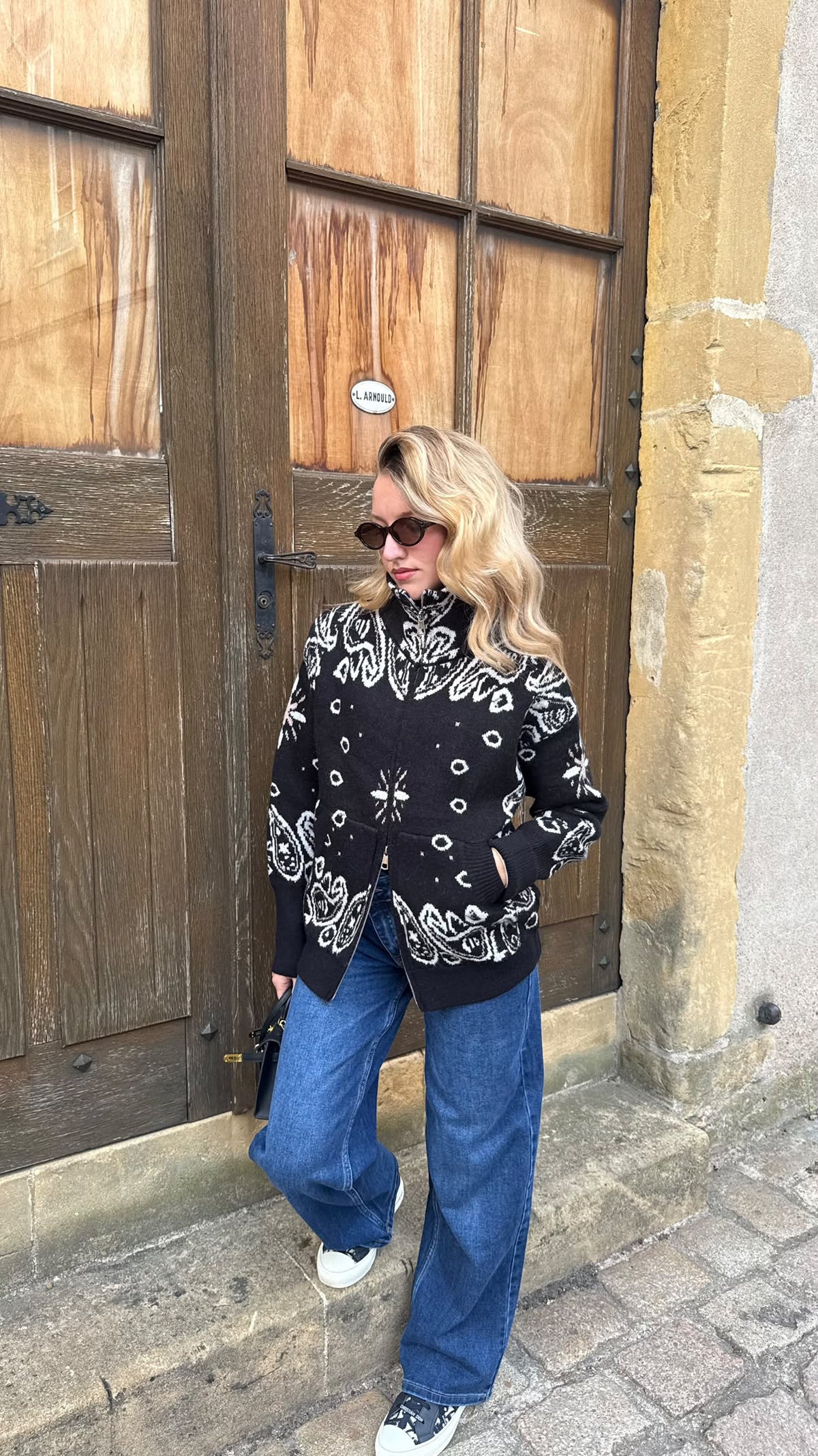 Veste en laine bandana