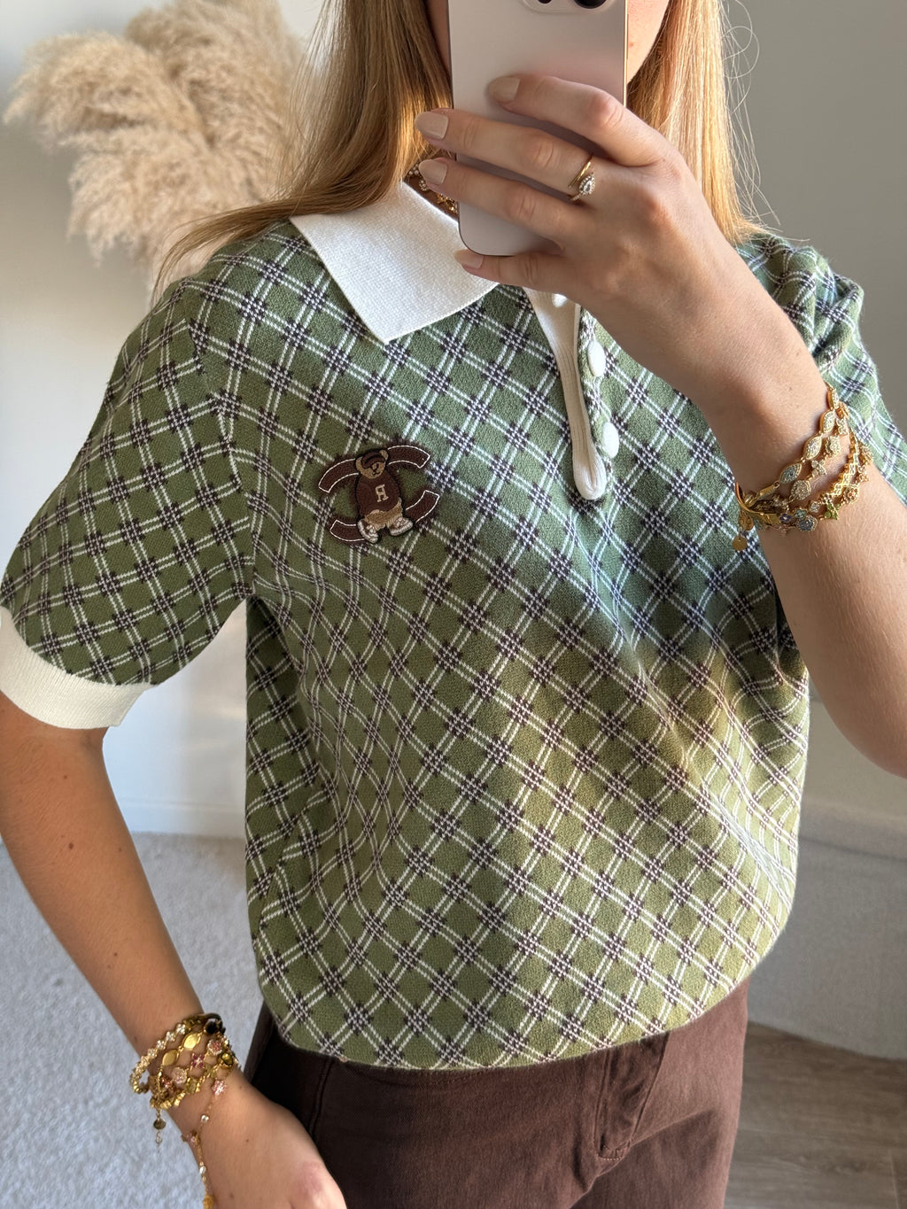 Polo en maille motif nounours