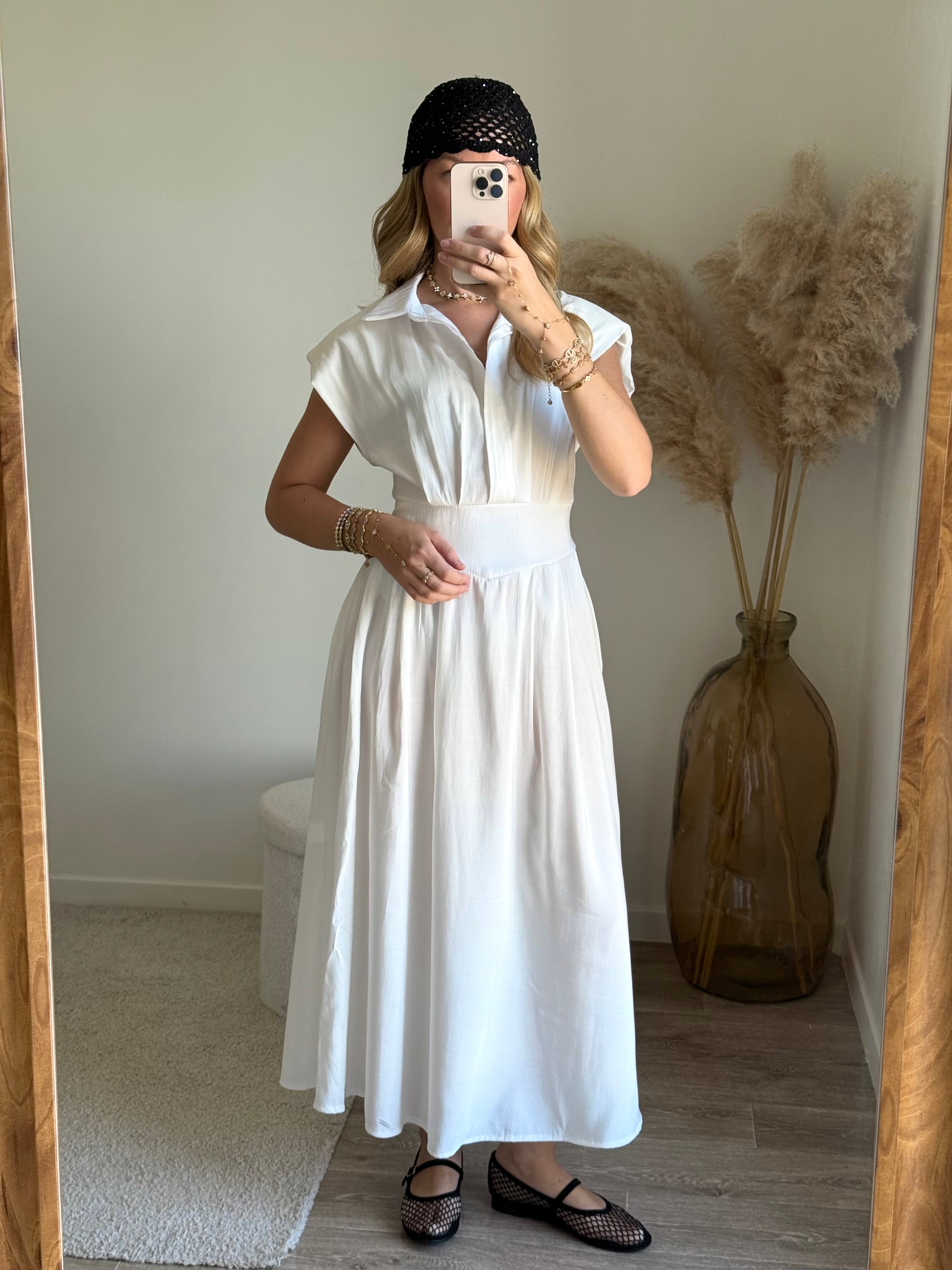 Robe col chemise blanche