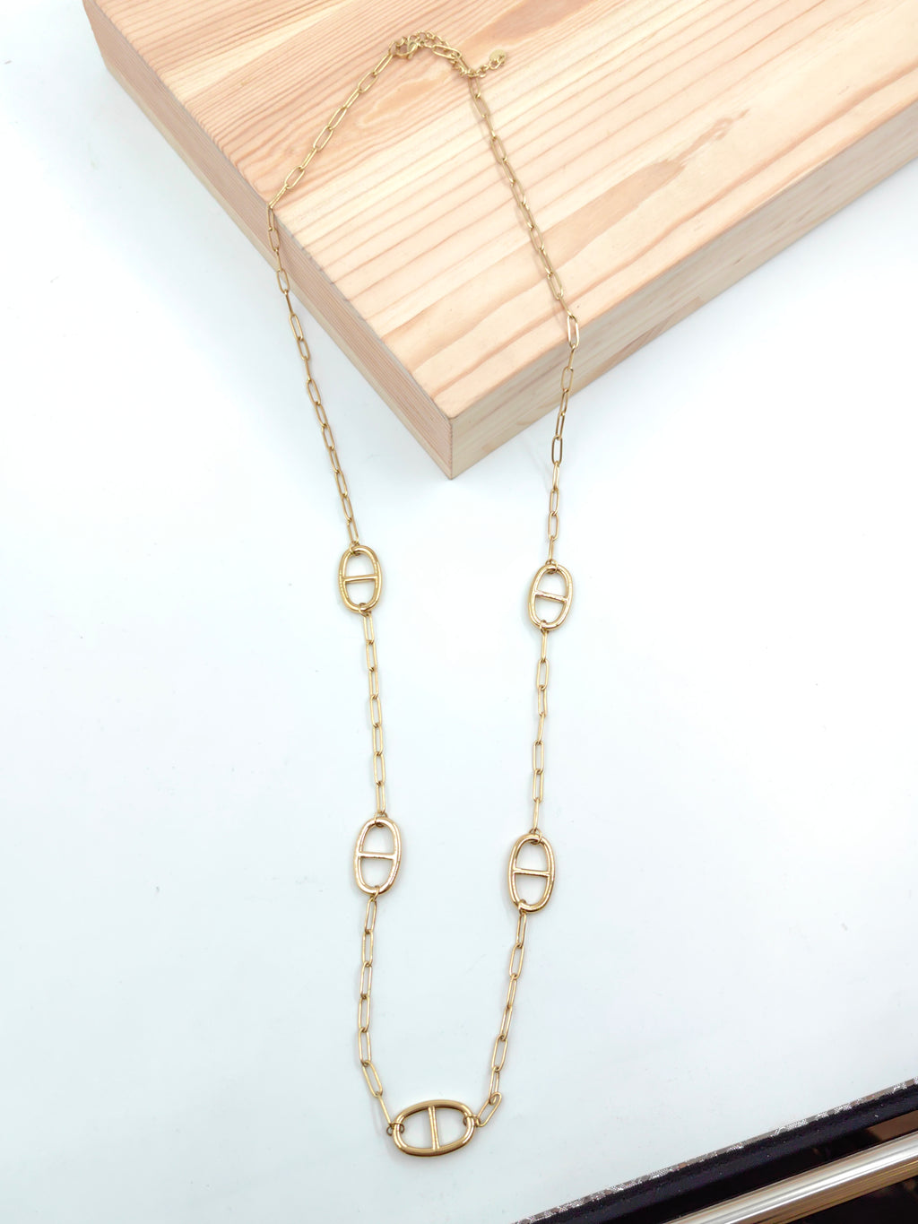 Sautoir maille marine