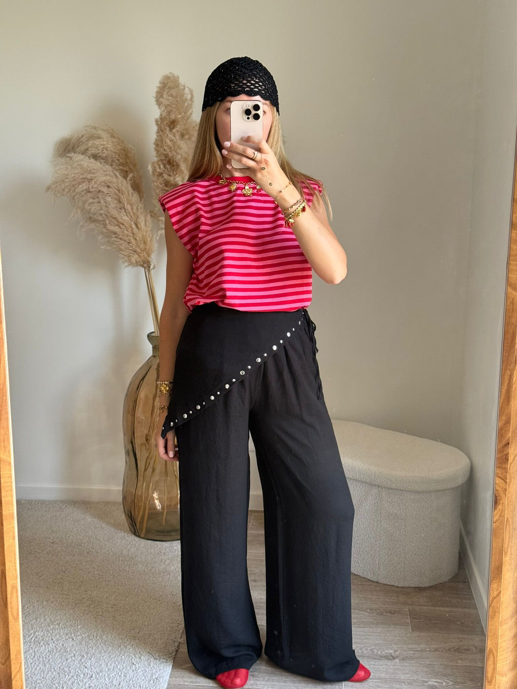 Pantalon avec ceinture - noir