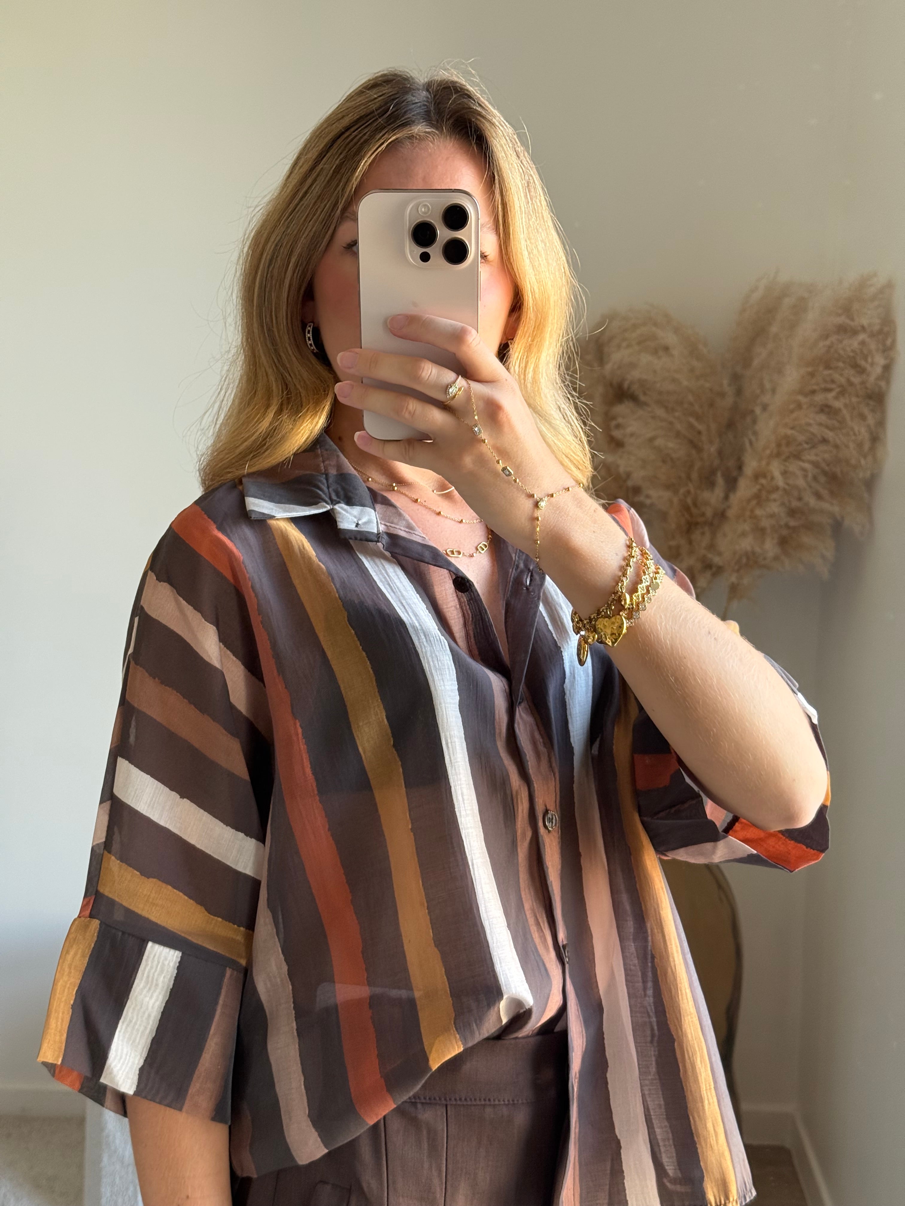 Chemise manche courte multicouleur