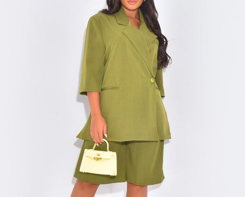 Ensemble veste oversize bermuda