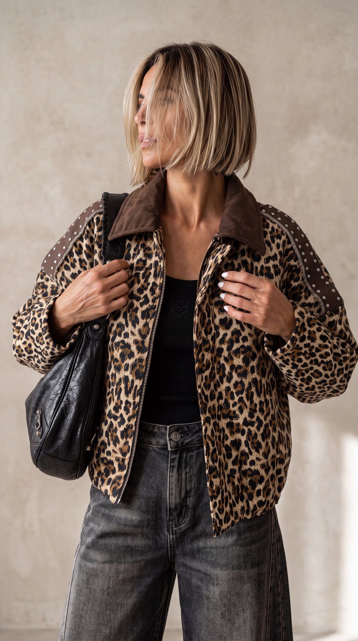 Veste matelassé léopard