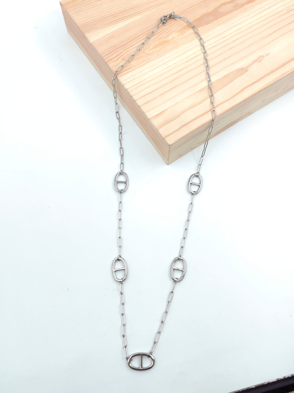 Sautoir maille marine