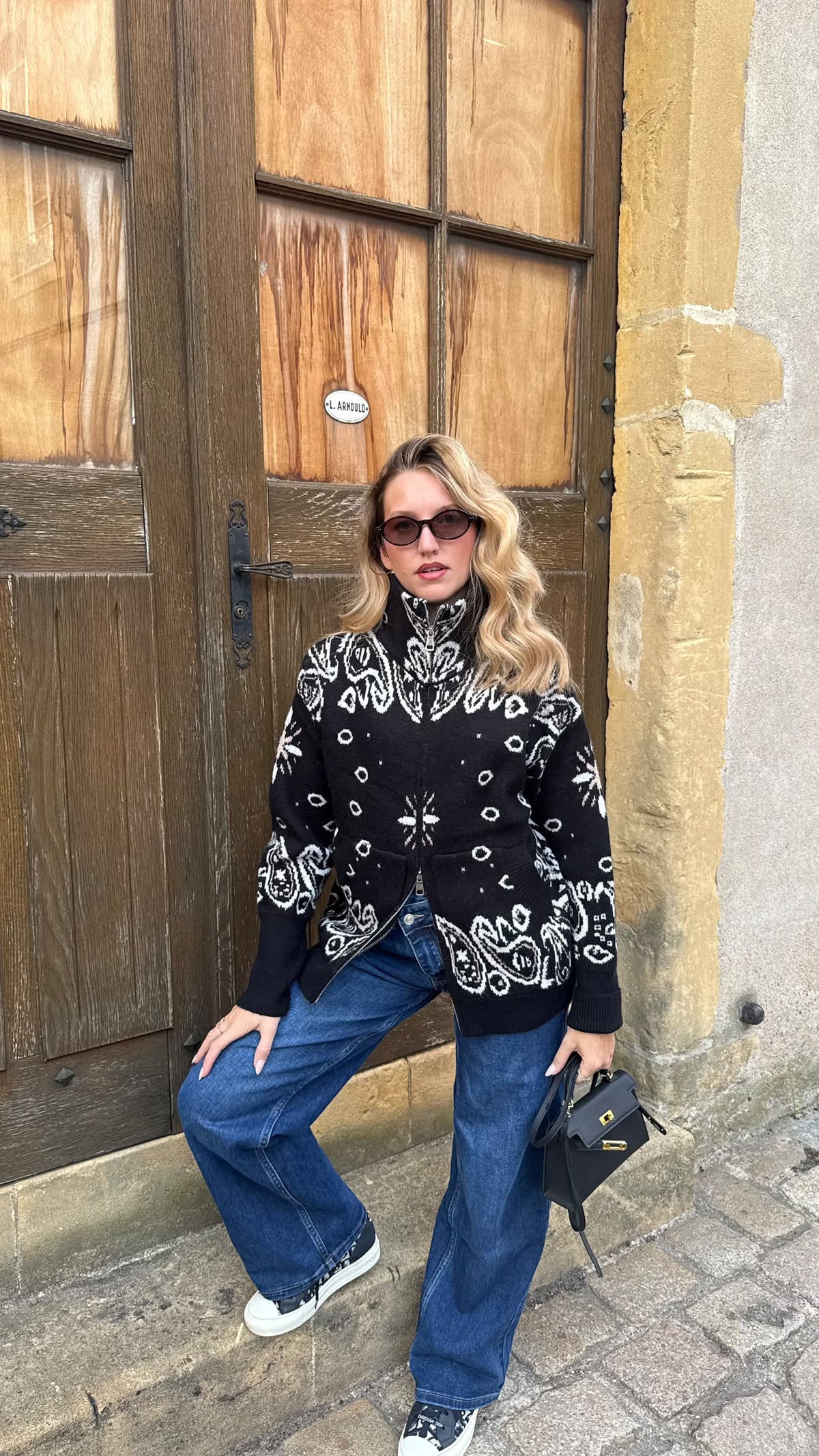 Veste en laine bandana