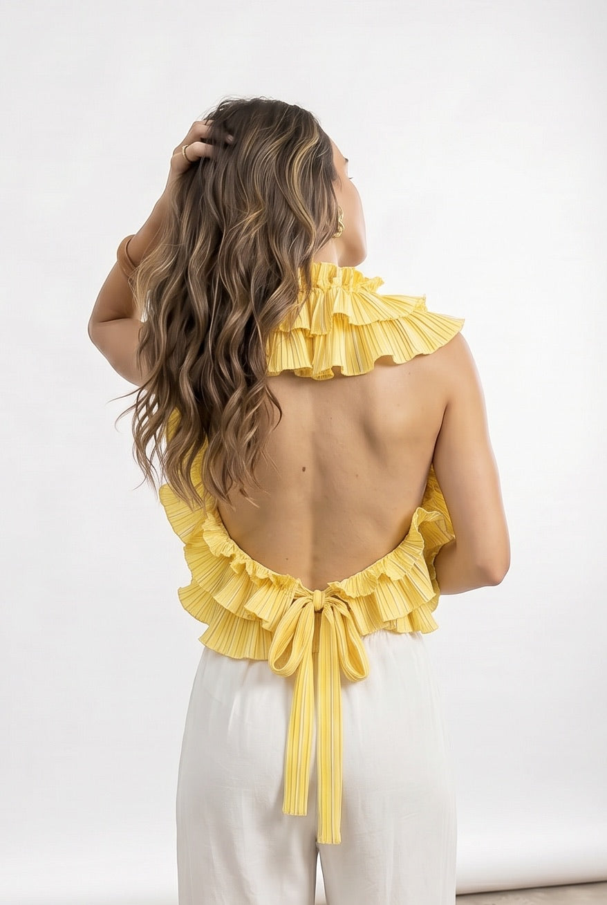 Top à froufrou dos nus