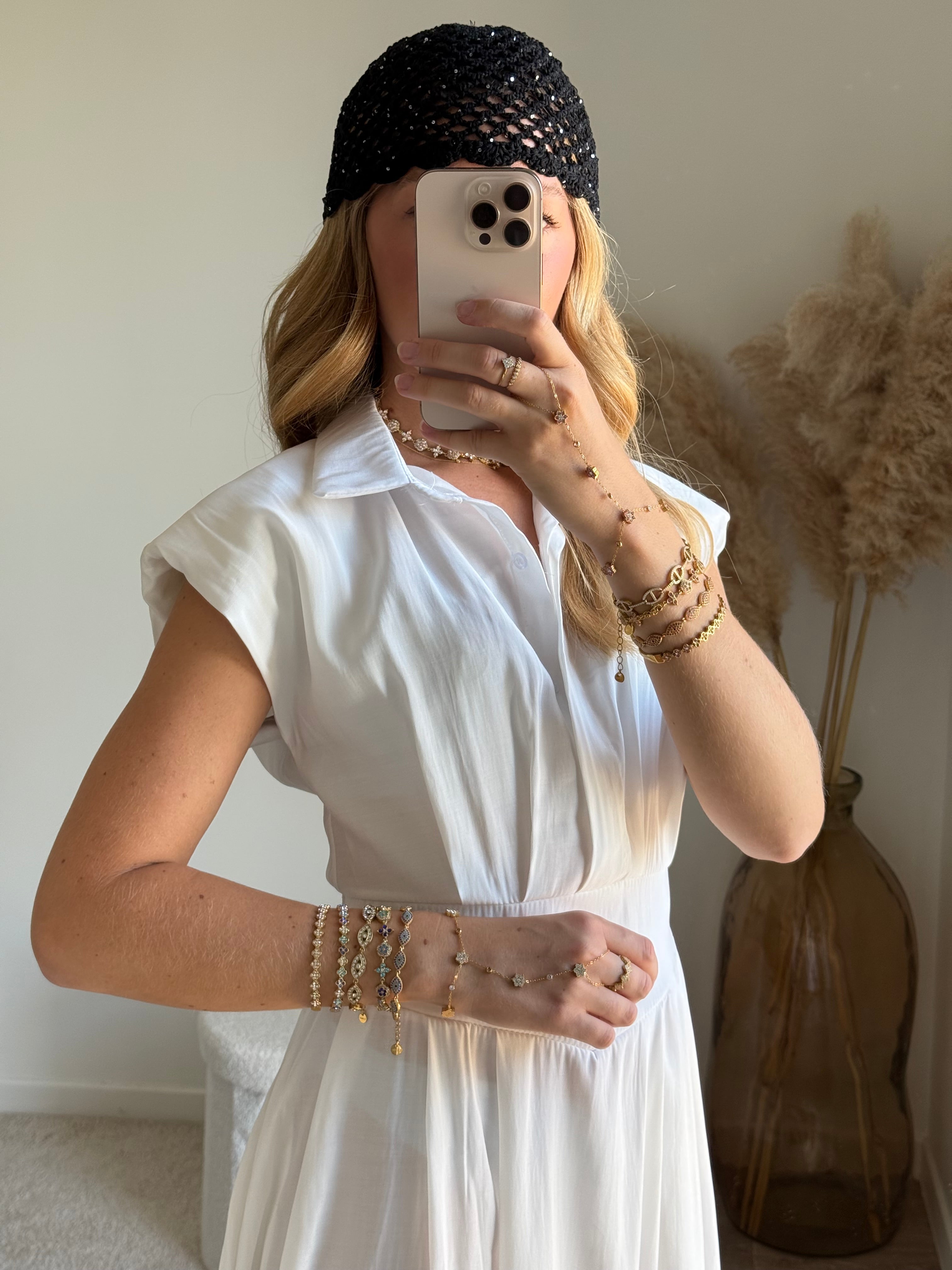 Robe col chemise blanche