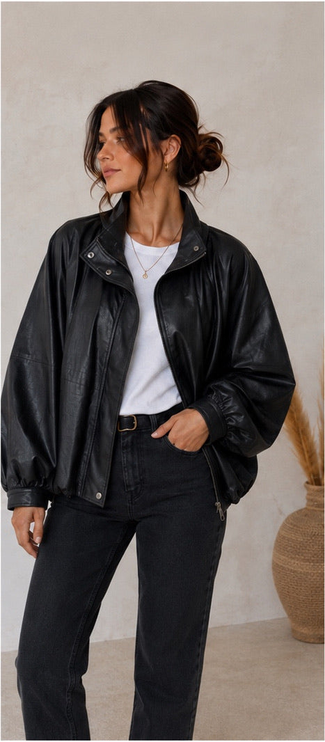 Veste en similicuir Romane