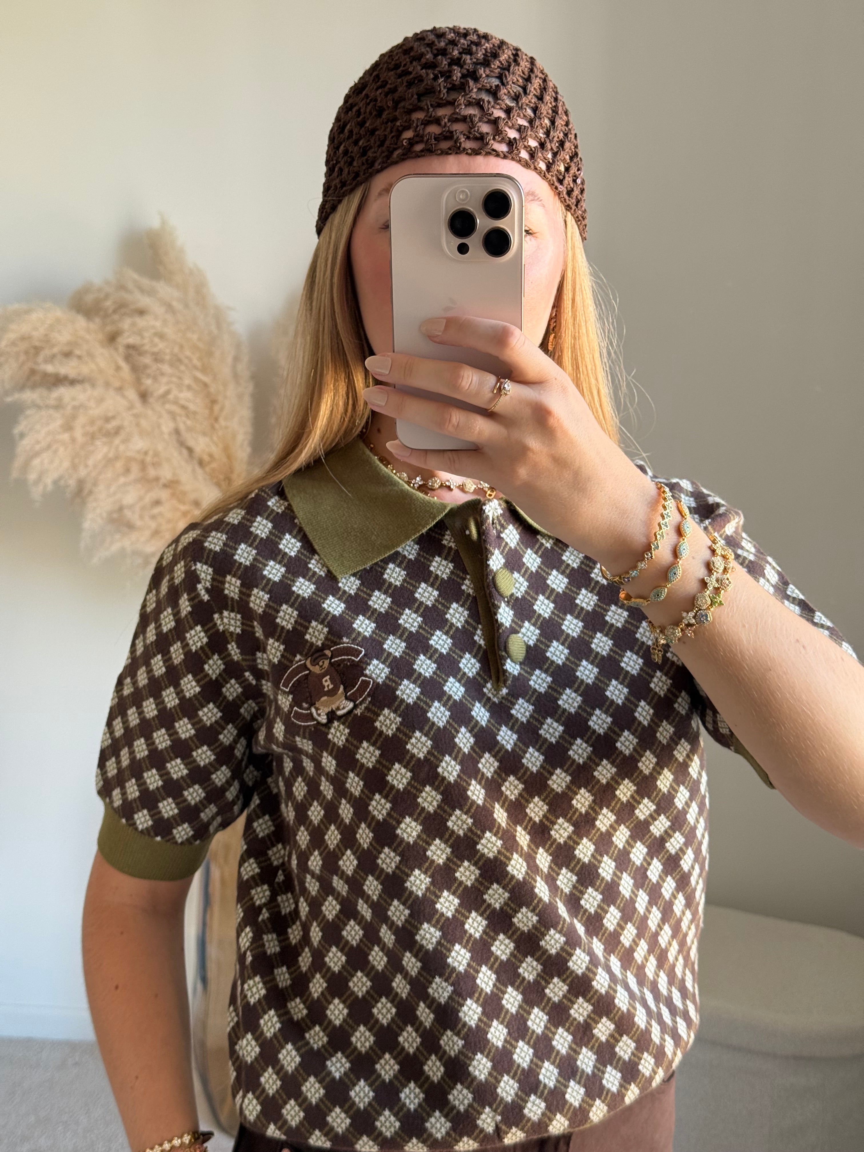 Polo en maille motif nounours