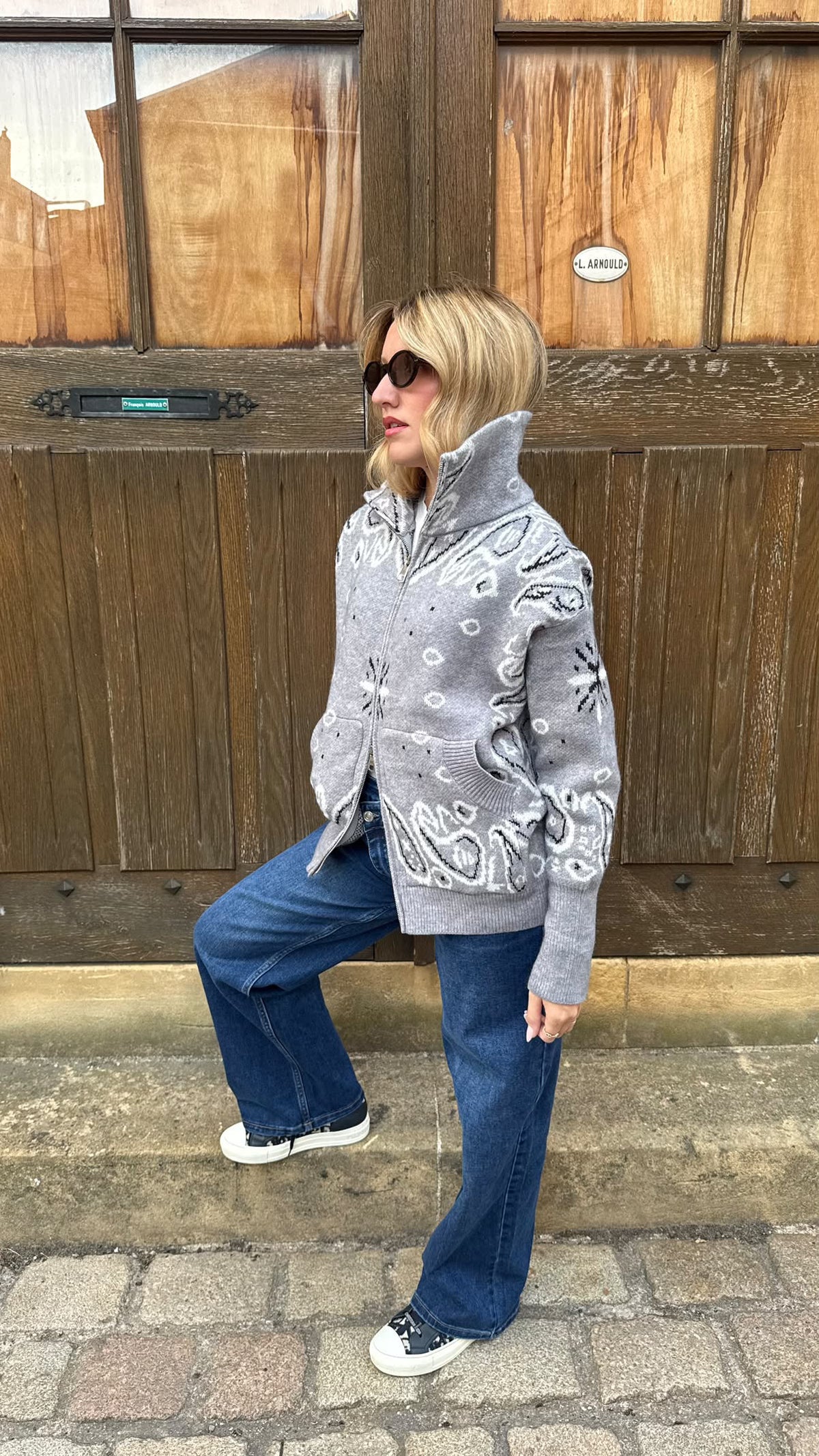 Veste en laine bandana
