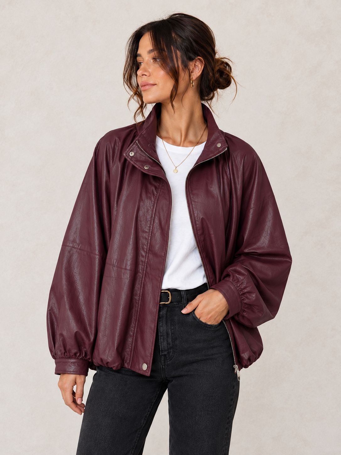 Veste en similicuir Romane