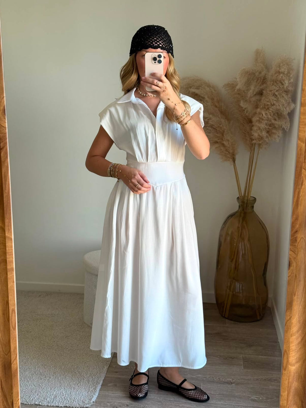 Robe col chemise blanche