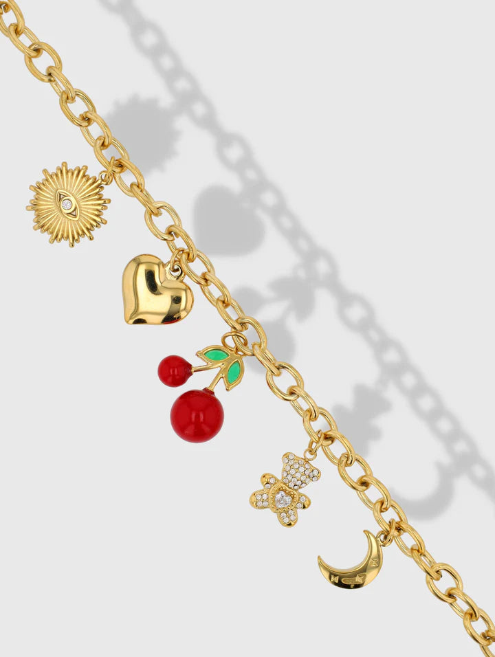 Bracelet breloque cerise