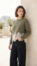 Pull bi- matière