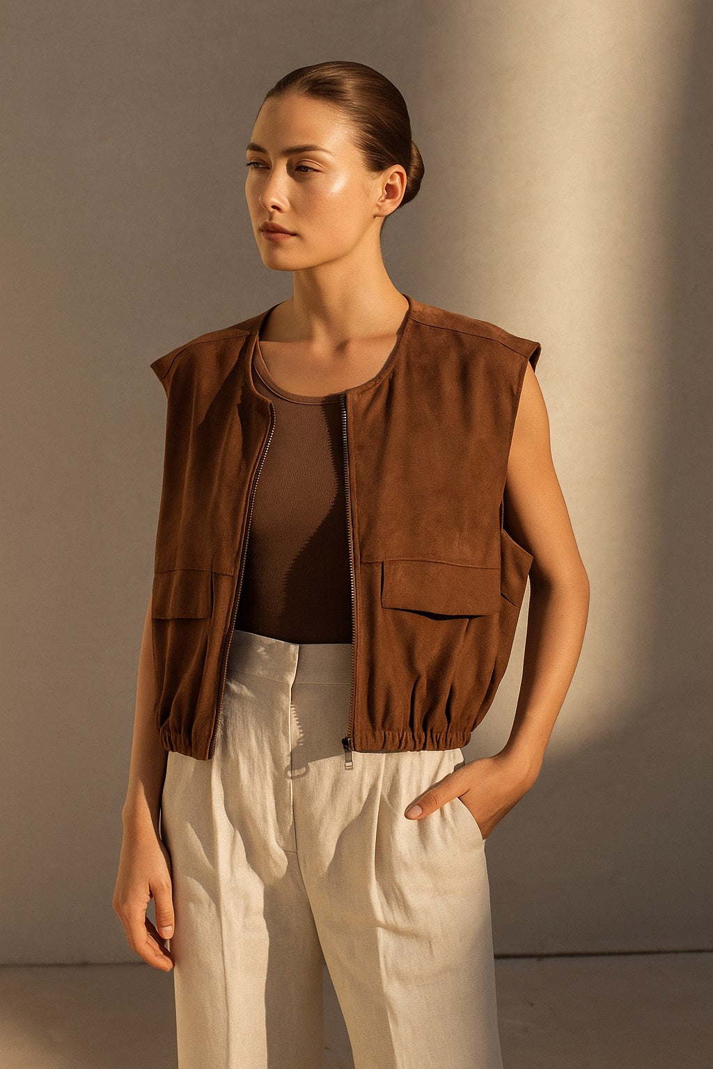 veste sans manches courte