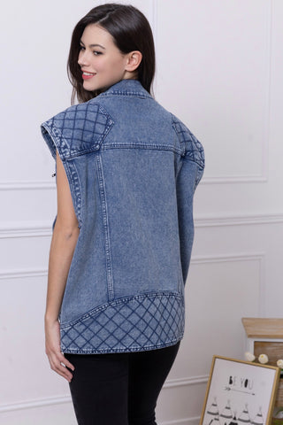 Veste jean sans manche oversize