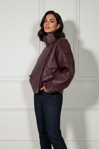 Veste similicuir oversize