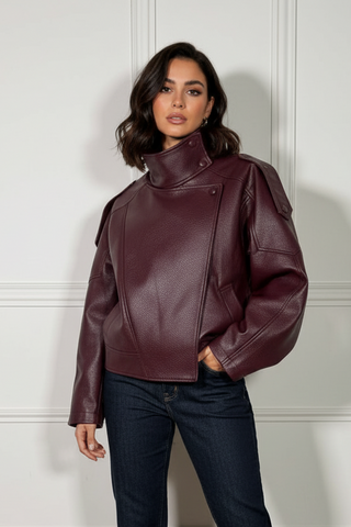 Veste similicuir oversize