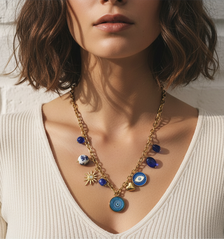 Collier Charms 'L'Œil de Capri'