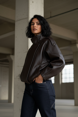 Veste similicuir oversize