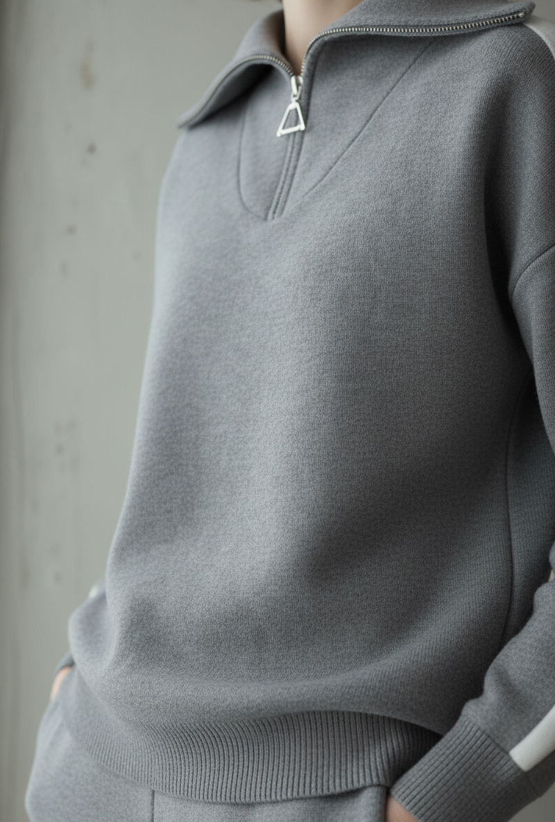 Ensemble en maille cosy - Gris