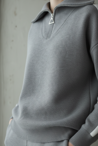 Ensemble en maille cosy - Gris