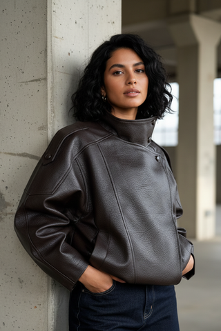 Veste similicuir oversize